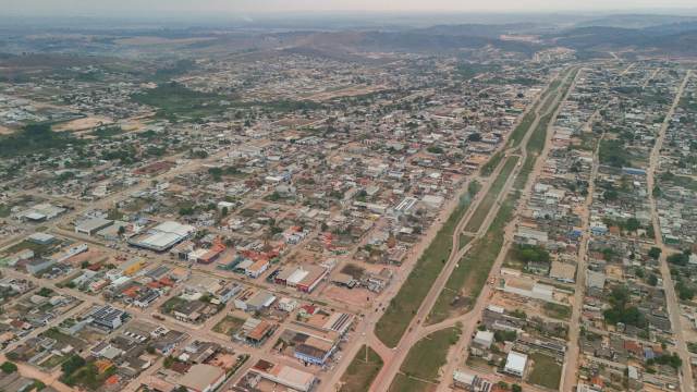 Imagem aérea do município de Novo Progresso, no Pará