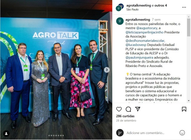 Participantes do seminário Agrotalk Mind, promovido pelo governo paulista de Tarcísio de Freitas