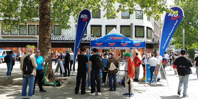 Stand da AfD em Berlim, Alemanha