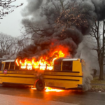 Motorista age rápido e resgata estudantes de ônibus em chamas