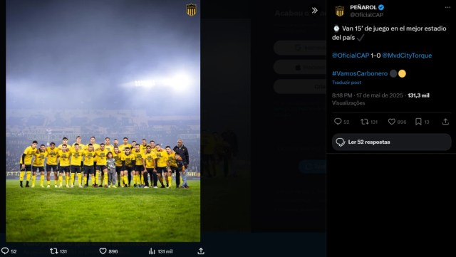Time de futebol Peñarol usou camisetas com frase “todos somos familiares”, referência aos desaparecidos pela ditadura no Uruguai