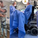 Cirurgião que ficou paraplégico após acidente volta a operar com cadeira especial comprada pelo hospital