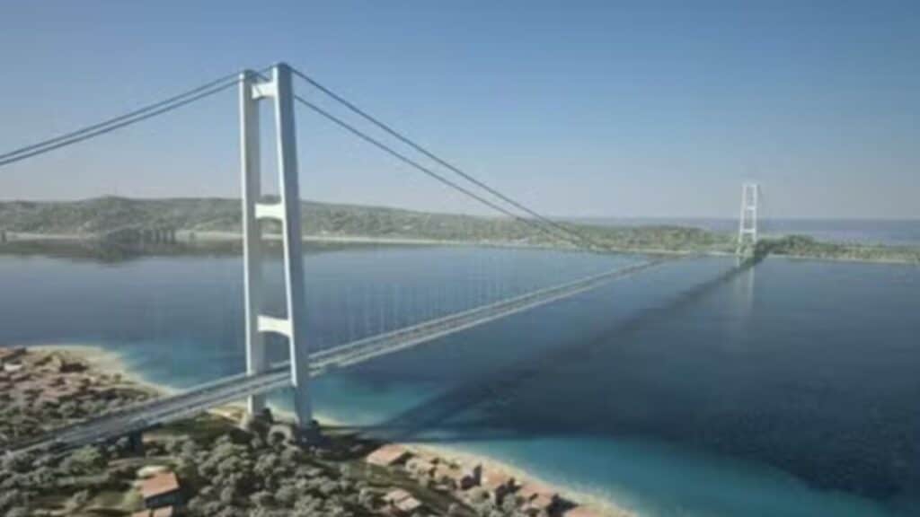 Construção da maior ponte suspensa do mundo avança e moradores se surpreendem com tamanho