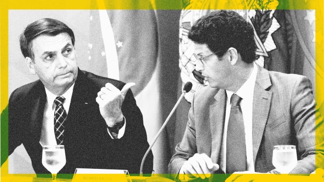 Jair Bolsonaro e o então ministro do Meio Ambiente, Ricardo Salles